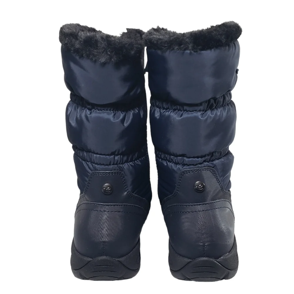 Life Stride Element2 Dark Blue Faux Fur Zip Winter Boots Sz 8M